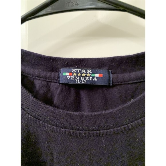 Venezia Boys Short Sleeve T-Shirt Shirt Size 11/12 Black - Picture 3 of 6